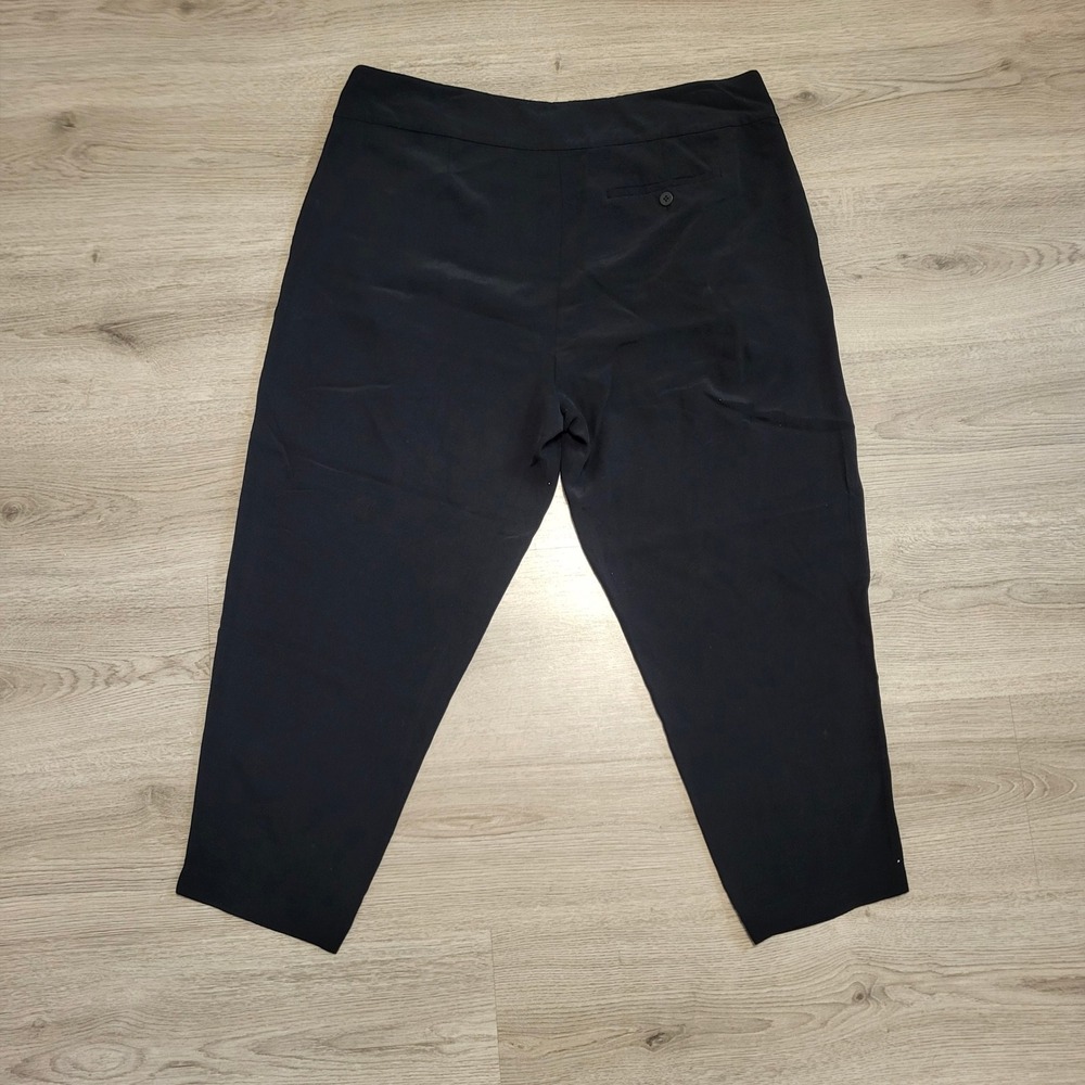 Eileen Fisher Black Tencel Viscose Pleated Tapered Pants Large Lightweight - Picture 5 of 7